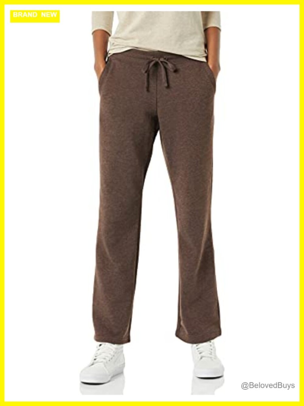 Women's Straight Leg Fleece Sweatpants Drawstring Mid Rise Pockets Lounge